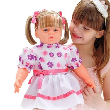 Imagem de Boneca Sofi Fala 74 Frases 56cm Chupeta Brinquedo Menina