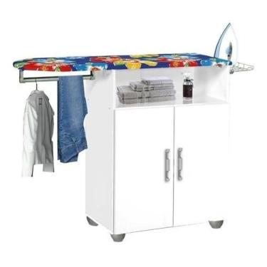 Imagem de Tabua De Passar Roupa Md 02 Portas Branca Com Cabideiro - PASSE BEM