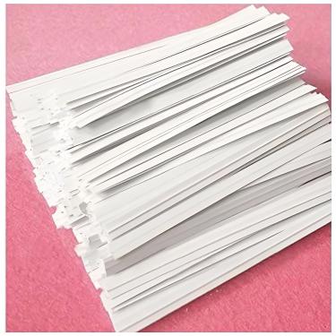 Imagem de Easytle 1200 peças de papel branco de 12,7 cm, laços de pão, laços torcidos brancos, laços torcidos, laços de saco, laços torcidos para sacos, laços de arame de pão, gravata torcida para festa,