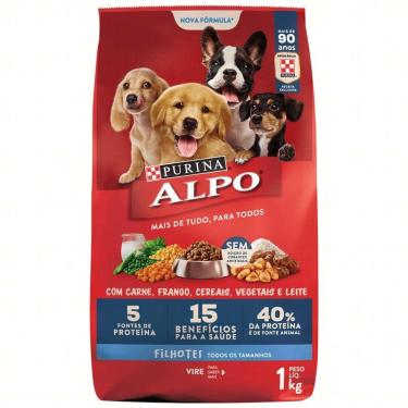 Imagem de Ração Alpo  para Cães Filhotes Carne,Frango,Cereais,Vegetais e Leite 1kg - PURINA