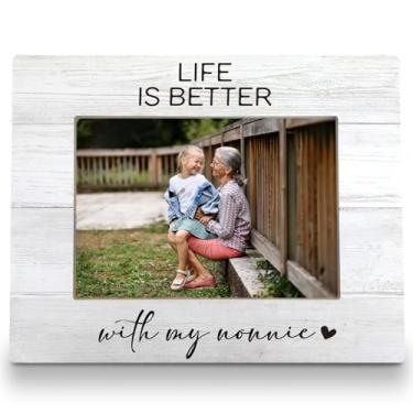 Imagem de FLDAS Porta-retrato Nonnie 20 x 25 cm, porta-retratos para avós, presentes de netos, presentes de netos para avós, Dia das Mães, do neto, neta, Life is Better with My Nonnie, 5 x 7