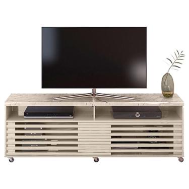 Imagem de Rack Bancada com Mesa de Centro Frizz Cross Calacata Off White – Madetec