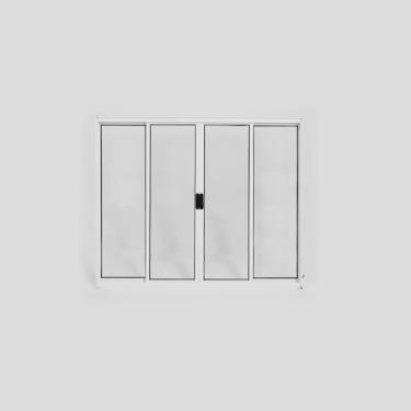 Imagem de Janela de Alumínio de Correr 100x200cm 4 Folhas sem Grade Plus Lux Esquadrias