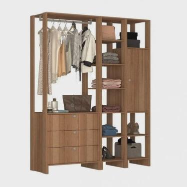 Imagem de Guarda-Roupa Closet com 1 Cabideiro 3 Gavetas 1 Porta com 2 Prateleiras e 10 Nichos Yes
