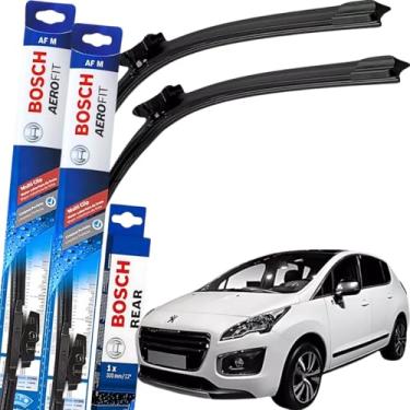 Imagem de Kit Palheta Limpador Parabrisa Par Dianteiro e Traseiro Original Bosch Multiclip 3008 DE 2010 À 2017