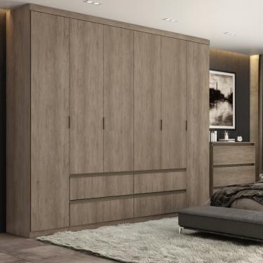 Imagem de Guarda Roupa Casal 6 Portas 4 Gavetas Nobre THB - Rustico
