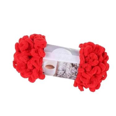 Imagem de Esquirla Coloque grosso de almofada de almofada de almofada lavável pano de crochê Diy tricô de fio volumoso para camisola de almofada de travesseiro, Vermelho