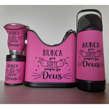 Imagem de KIT CHIMARRÃO COMPLETO nunca foi sorte sempre foi Deus COR ROSA BEBE -