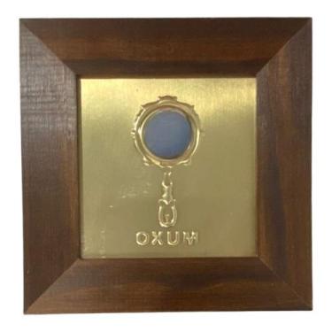 Imagem de Quadro Oxum Orixá Madeira Imbuia e Metal 14,5x14,5cm - Lua Mística - 1