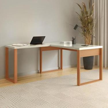 Imagem de Mesa de Escritório Home Office em L Industrial 100% Mdf - Pradel E, Of