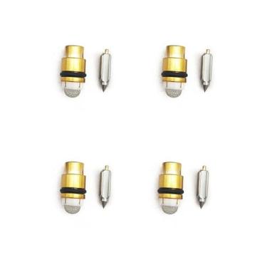 Imagem de Kit de reparo de carburador assento de agulha de válvula flutuante compatível com GN125 GR650 GS250 GS300 GS450 GS550 GS650 GS700 GS750 GS850 GS1000 (2 conjuntos)
