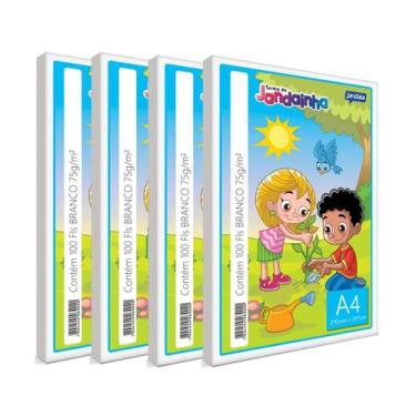 Imagem de Papel sulfite a4 75g branco Jandainha Kit com 400 folhas - Jandaia