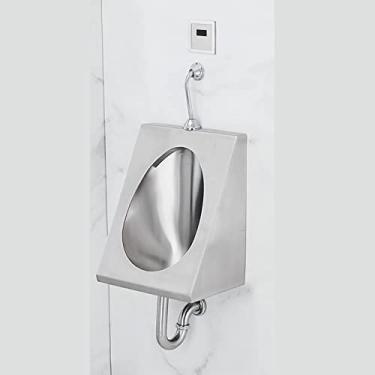 Imagem de Mictórios de aço inoxidável 304, mictório portátil para homens por indução de drenagem montada na parede mictórios de banheiro público, mictórios masculinos quadrados montados na parede, mictório de