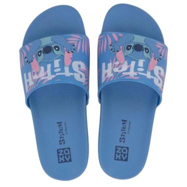 Imagem de Chinelo Zaxy Disney Slide Feminina, Azul hortecia, 36