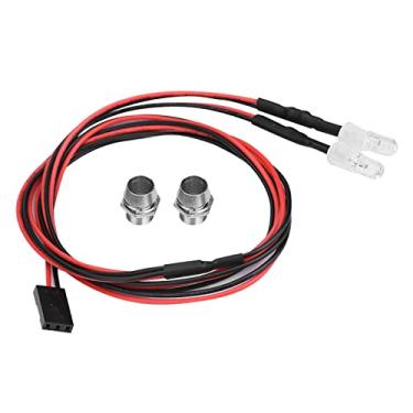 Imagem de Luzes de LED de Carro RC, 2pcs Faróis 5mm Acessório RC Luzes LED LED Car RC Down Light RC Farol Com Luz LED RC para 1/10 Modelo Drift Car Veículo (A luz 12 é vermelha)