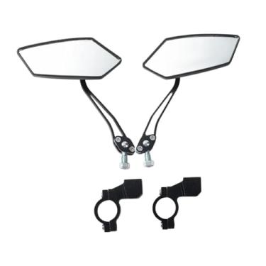 Imagem de Aymzbd Guia do espelho de bicicleta, lente de vidro Instalação fácil de bicicleta ajustável espelho retrovisor de bicicleta para scooter, ao ar livre