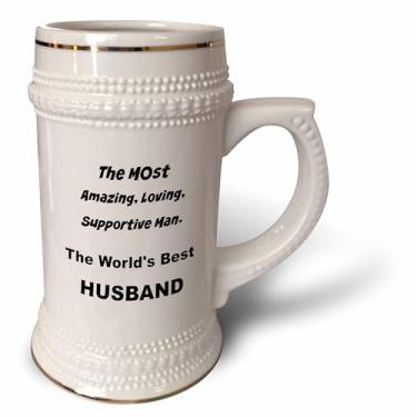 Imagem de 3dRose Caneca Stein incrível, amorosa, com apoio ao homem do mundo o melhor marido do mundo, 530 ml, branca