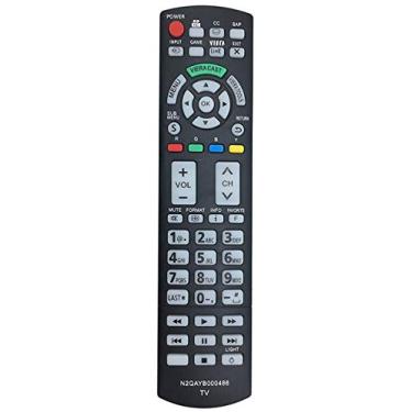 Imagem de ALLIMITY N2QAYB000486 Controle remoto de substituição para Panasonic Plasma TV N2QAYB000486 TC-L42D30 TC-P42G25 TC-P42GT25 TC-P46G25 TC-46PGT24 TC-P50G20 TC-P50G25 TC-P50GT25 TC-P50GT25 TC-P50VT25