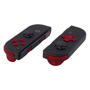 Imagem de Botões de acionamento ABXY Keys SR SL L R ZR ZL com molas, conjunto completo de reposição para Nintendo Switch Joycon (D-pad serve apenas para eXtremeRate Joycon D-pad Shell), Scarlet Red, NS Full Set Buttons & Dpad