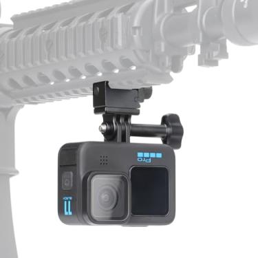 Imagem de SEASKY GM03 Aluminum Metal Gun/Airsoft Picatinny Rail Mount Bracket Adapter Holder for Gopro Hero 12/11/10/9 DJI Action 4/3/2 Insta360 Go 3 Sports Camera Accessories Hunting POV/Vlog Wargame (GM03)