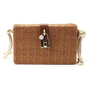 Imagem de Van Caro Bolsa feminina de crochê de algodão com borla bolsa de ombro boêmia bolsa mensageiro, 3754 Brown, One Size