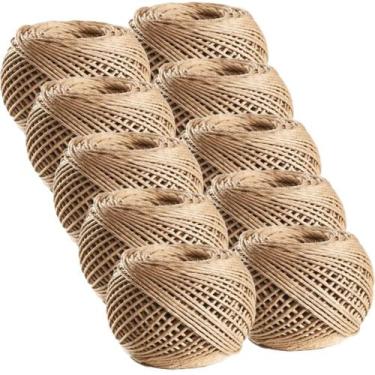 Imagem de Kit Com 10 Fio Cordão Barbante Rami 2mm Rolo 100g Sisal Aprox 90mts Ar