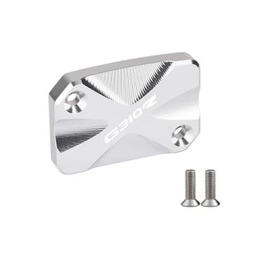 Imagem de Acc-Creativity Tampa do reservatório de fluido de freio dianteiro de alumínio para motocicleta, tampa do reservatório do cilindro mestre compatível com BMW G310GS G310R 2017-2018 (G310R, prata)