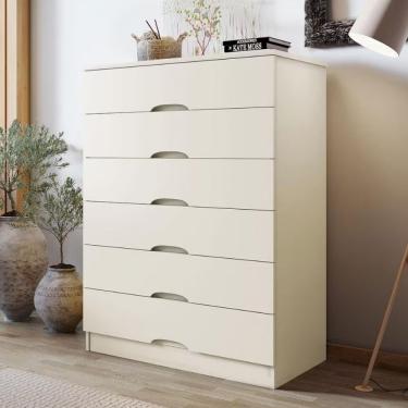 Imagem de Cômoda Hamburgo Com 6 Gavetas Mademarques Off White