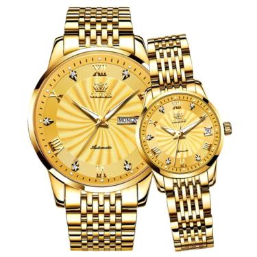 Imagem de Relógio Automático Casal Aço Inoxidável De Luxo Conjunto De Relogio Mecânico Casual