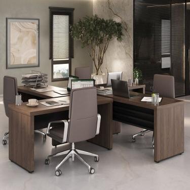 Imagem de Conjunto Executivo 4 Mesas Tamburato 1400 Charuto/preto