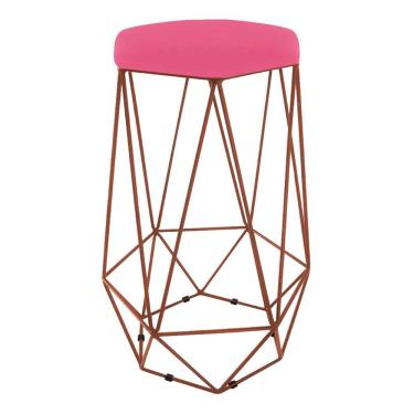 Imagem de Banqueta Decorativa Aramada Paris Base Em Bronze Dimartins pink