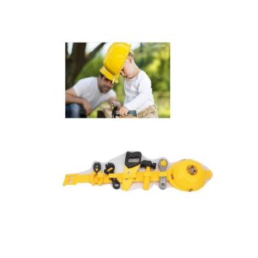 Imagem de Kit De Ferramentas Infantil Cinto Capacete Brinquedo Com Acessorios Chaves Alicate Completo