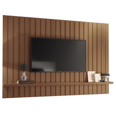 Imagem de Painel Para Tv 70 Pol Ripado 200cm Conect B01 Castanho - Lyam Decor