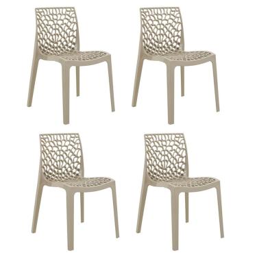 Imagem de Cadeira Sala De Jantar Kit 4 Gruvyer Nude R02 - D'rossi