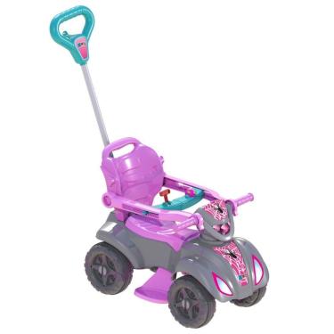 Imagem de Quadriciclo Infantil Baby Spyder Girl Com Haste Guia E Proteção Lateral Segurança E Div...