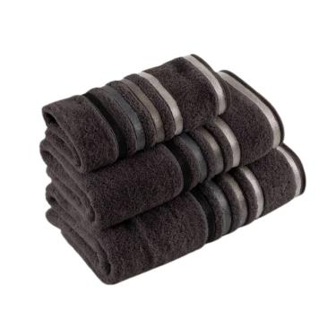 Imagem de Jogo Toalhas de Banho 3 peças Lumina Unika Karsten Cinza Carbono Fio Penteado