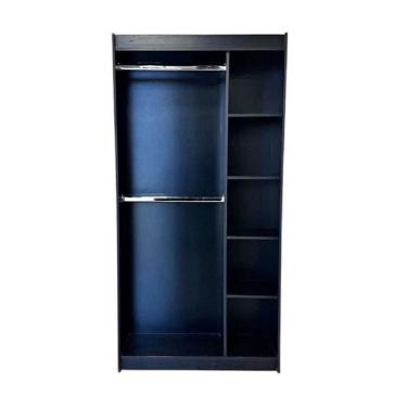 Imagem de Cabideiro Com Nicho Lateral Modulado 100% Mdf  Preto - Suprema Móveis