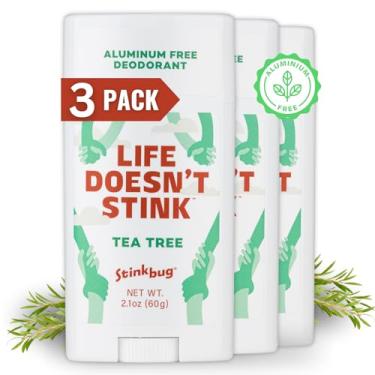 Imagem de Stinkbug Desodorante Em Bastão Orgânico Sem Alumínio, Com Melaleuca, Óleo De Coco E Óleos Essenciais, Parabenos, Para Pele Sensível, Pacote 3 Unidades 2,1 Oz