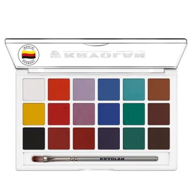 Imagem de Kryolan Conjunto De Pintura Facial 18 Cores, Paleta Maquiagem Profissional Para Rosto/Corpo Festa, Fantasia Halloween, Cosplay, Teatro, Palco, Palhaço, Efeitos Especiais Crianças E Adultos