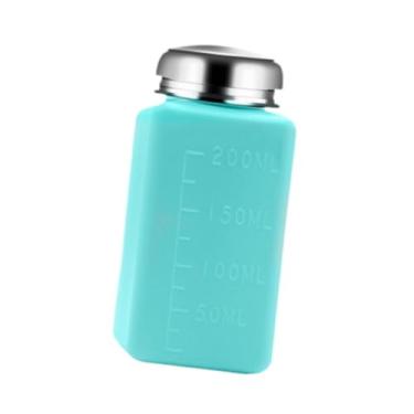 Imagem de Ysyqkn Frasco Dispensador de Bomba com Tampa Superior de aço para Dispensador de Líquido Demaquilante, Bomba Manual, Recipiente de Pressão, Azul 200ml