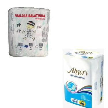 Imagem de Kit Fralda Geriátrica Adulto Descartável Unissex Balatinha 2 Linha Com