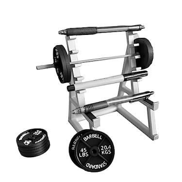 Imagem de CALIDAKA Suporte Para Caneta Com Barra Engraçado - Mini Enfeites Rack De Agachamento 4 Anilhas Peso, Fãs Fitness E Levantamento Peso