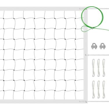 Imagem de Layway Rede De Vôlei Para Áreas Internas E Externas Com Cabo Aço Alta Resistência Às Intempéries, Bola Profissional Reposição, Portátil Quintal, Piscina, Praia, Escola, Tamanho Oficial 32 X 3 Pés (S