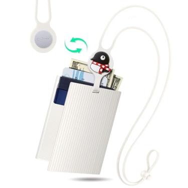 Imagem de Bone Lanyard Passport-Lite - Carteira de silicone impermeável para passaporte, acessório de viagem - Carteira para passaporte, Branco - Maru Penguin, Suporte de pescoço de passaporte lavável em