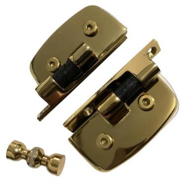 Imagem de Dobradiça automática dourado para box de vidro - Alumínios Cometa