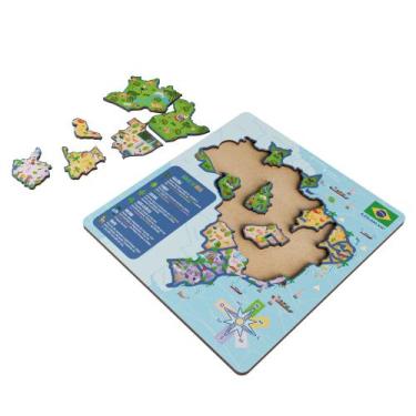 Imagem de QuebraCabeça em MDF Mapa do Brasil Mapas Temáticos para Aprender Brinc