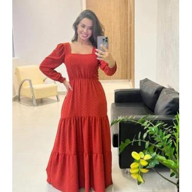 Imagem de Vestido Longo Manga Longa - RL MODAS , Terra cota, G