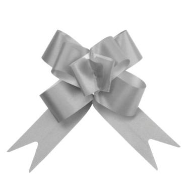 Imagem de 10 Laço Fácil para Presente 30mm - AAZ, Liso Prata