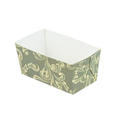 Imagem de Restaurantware Assadeiras de papel floral vintage verde-escuro, 100 unidades, 255 g, à prova de gordura, prontas para forno, com design floral para restaurantes, padarias, cafés e uso doméstico.