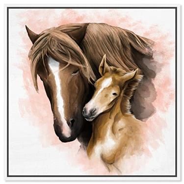 Imagem de Pintura em tela Country Farmhouse Animal Wall Art 'Color Glam Cow' Tela emoldurada branca Decoração de casa rústica 30,48 x 30,48 cm Marrom, Branco por Oliver Gal